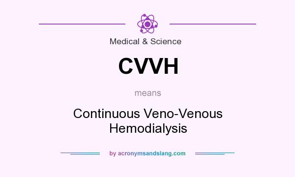 What does CVVH mean? It stands for Continuous Veno-Venous Hemodialysis
