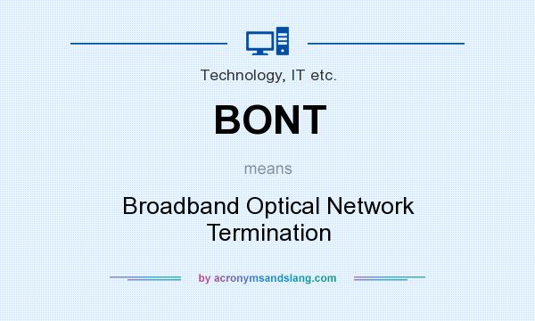 What does BONT mean? It stands for Broadband Optical Network Termination
