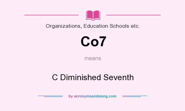 What does Co7 mean? It stands for C Diminished Seventh