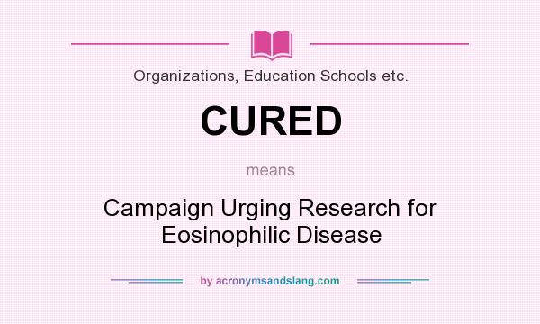 What does CURED mean? It stands for Campaign Urging Research for Eosinophilic Disease