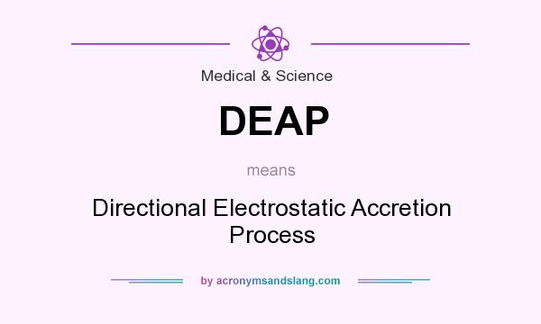 What does DEAP mean? It stands for Directional Electrostatic Accretion Process