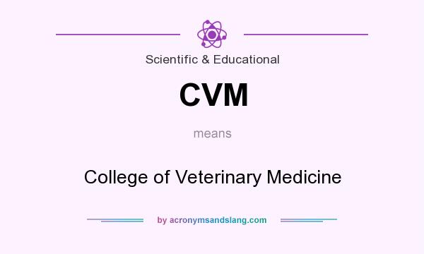 What does CVM mean? It stands for College of Veterinary Medicine