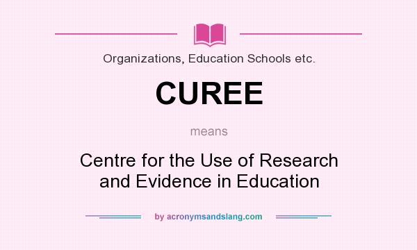 What does CUREE mean? It stands for Centre for the Use of Research and Evidence in Education