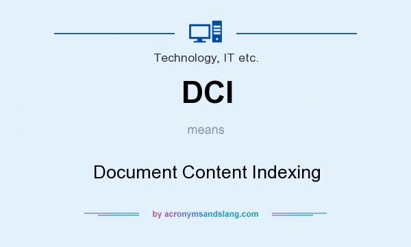 What does DCI mean? It stands for Document Content Indexing