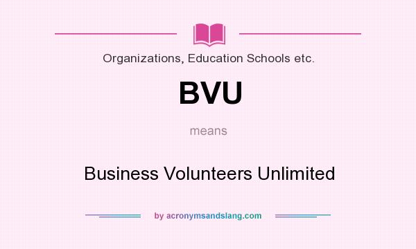 What does BVU mean? It stands for Business Volunteers Unlimited