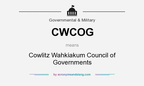 What does CWCOG mean? It stands for Cowlitz Wahkiakum Council of Governments
