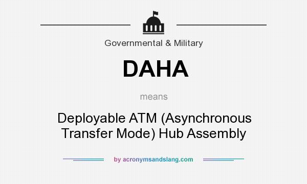 What does DAHA mean? It stands for Deployable ATM (Asynchronous Transfer Mode) Hub Assembly