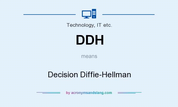 What does DDH mean? It stands for Decision Diffie-Hellman