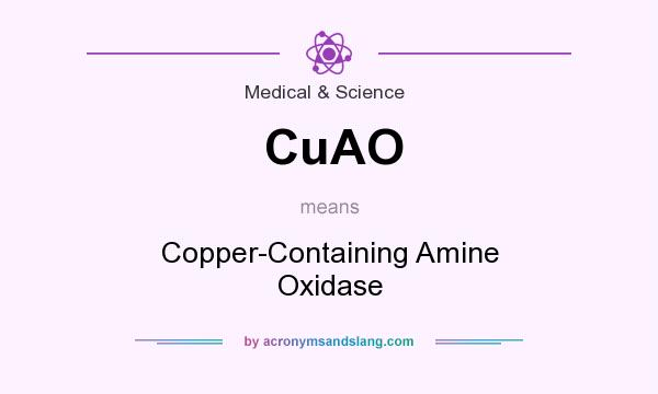 What does CuAO mean? It stands for Copper-Containing Amine Oxidase
