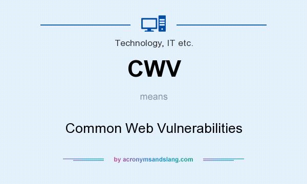 What does CWV mean? It stands for Common Web Vulnerabilities