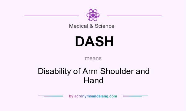 What does DASH mean? It stands for Disability of Arm Shoulder and Hand