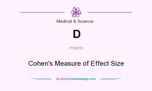 What does D mean? It stands for Cohen`s Measure of Effect Size