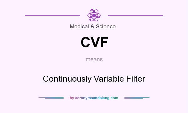 What does CVF mean? It stands for Continuously Variable Filter