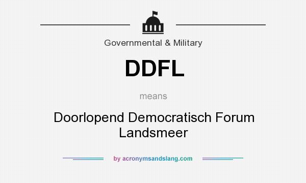What does DDFL mean? It stands for Doorlopend Democratisch Forum Landsmeer