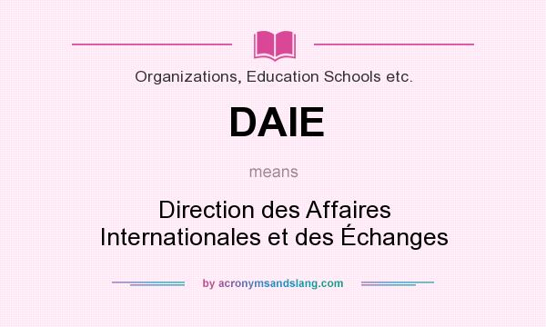 What does DAIE mean? It stands for Direction des Affaires Internationales et des Échanges
