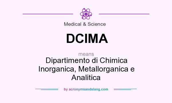 What does DCIMA mean? It stands for Dipartimento di Chimica Inorganica, Metallorganica e Analitica