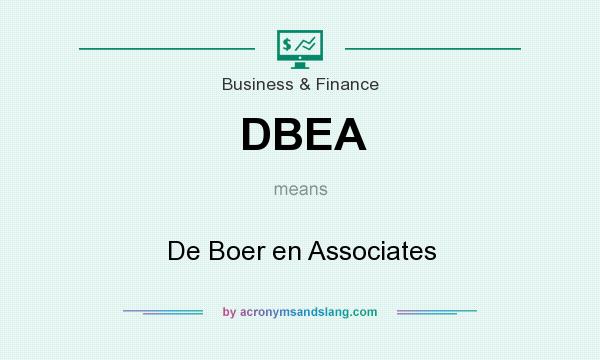 What does DBEA mean? It stands for De Boer en Associates