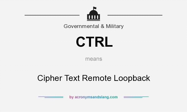What does CTRL mean? It stands for Cipher Text Remote Loopback