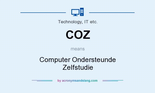 What does COZ mean? It stands for Computer Ondersteunde Zelfstudie