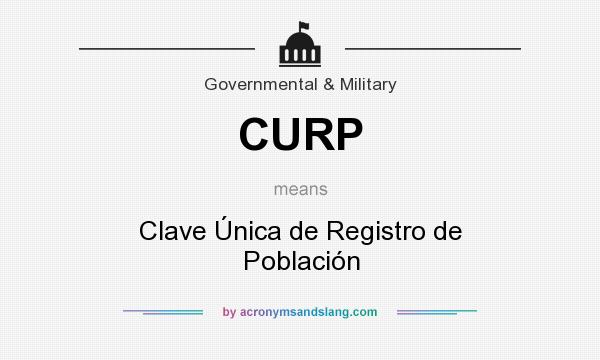 What does CURP mean? It stands for Clave Única de Registro de Población