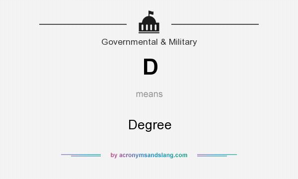 What does D mean? It stands for Degree