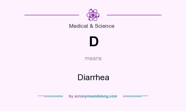 What does D mean? It stands for Diarrhea