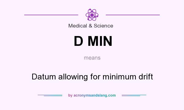 What does D MIN mean? It stands for Datum allowing for minimum drift