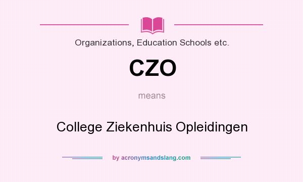 What does CZO mean? It stands for College Ziekenhuis Opleidingen