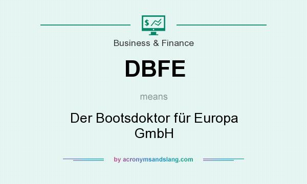 What does DBFE mean? It stands for Der Bootsdoktor für Europa GmbH