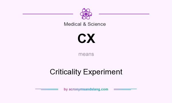 What does CX mean? It stands for Criticality Experiment