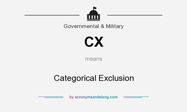 What does CX mean? It stands for Categorical Exclusion