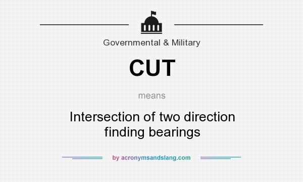 What does CUT mean? It stands for Intersection of two direction finding bearings