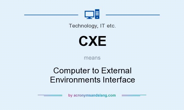 What does CXE mean? It stands for Computer to External Environments Interface