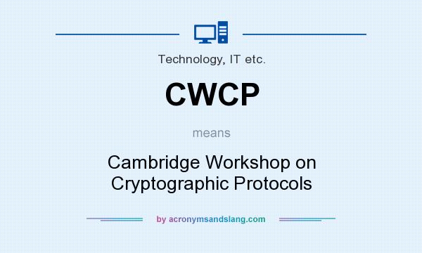 What does CWCP mean? It stands for Cambridge Workshop on Cryptographic Protocols
