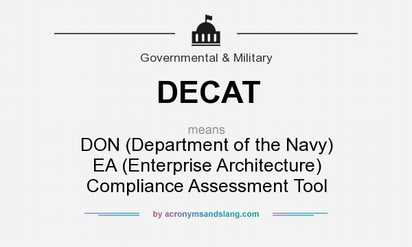 What does DECAT mean? It stands for DON (Department of the Navy) EA (Enterprise Architecture) Compliance Assessment Tool