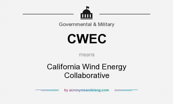 What does CWEC mean? It stands for California Wind Energy Collaborative