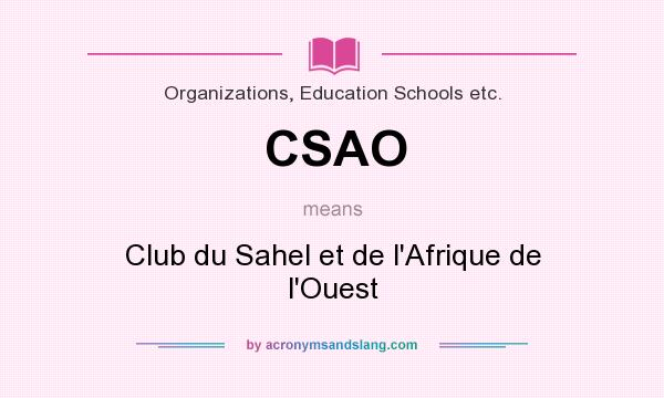What does CSAO mean? It stands for Club du Sahel et de l`Afrique de l`Ouest