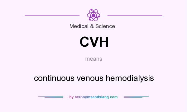 What does CVH mean? It stands for continuous venous hemodialysis