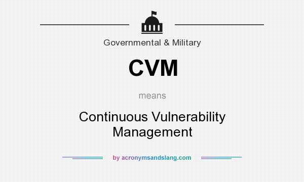 What does CVM mean? It stands for Continuous Vulnerability Management