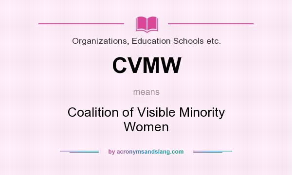 What does CVMW mean? It stands for Coalition of Visible Minority Women