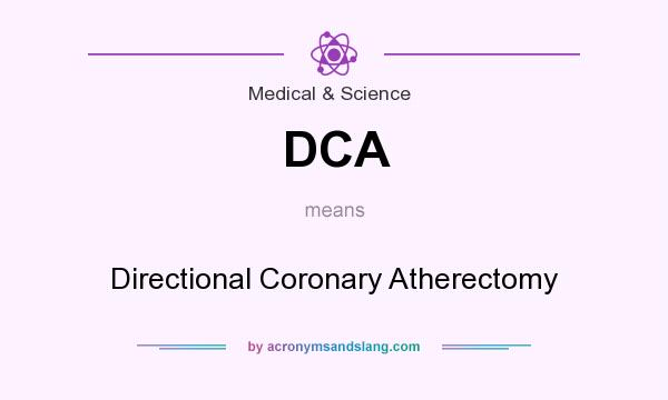 What does DCA mean? It stands for Directional Coronary Atherectomy