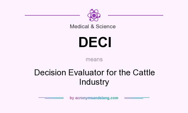 What does DECI mean? It stands for Decision Evaluator for the Cattle Industry