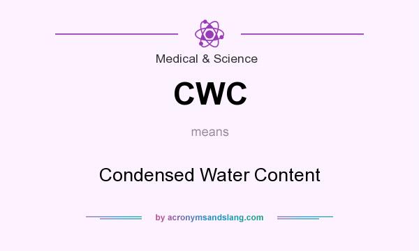 What does CWC mean? It stands for Condensed Water Content