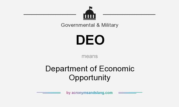 What does DEO mean? It stands for Department of Economic Opportunity