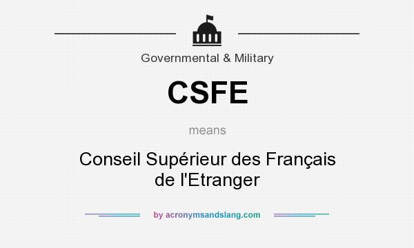 What does CSFE mean? It stands for Conseil Supérieur des Français de l`Etranger