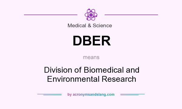 What does DBER mean? It stands for Division of Biomedical and Environmental Research