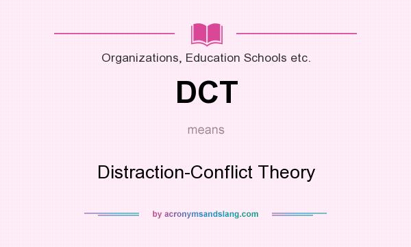What does DCT mean? It stands for Distraction-Conflict Theory