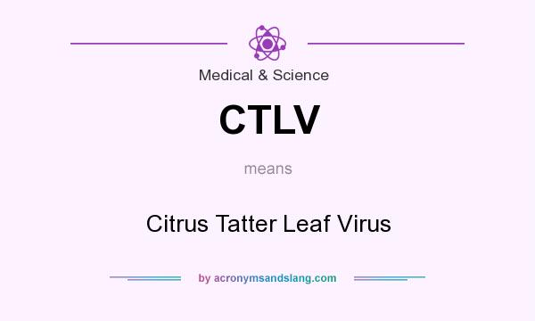 What does CTLV mean? It stands for Citrus Tatter Leaf Virus
