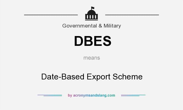 What does DBES mean? It stands for Date-Based Export Scheme