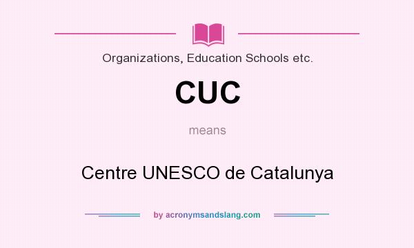 What does CUC mean? It stands for Centre UNESCO de Catalunya